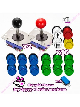 Joystick Zippy y boton americano bartop arcade raspberry pi