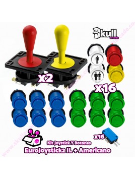 Kit Arcade Industrias Lorenzo Botón y joystick completo para bartop recreativa y maquinitas HDMI con raspberry pi 3