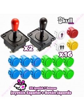Kit completo recreativa maquina arcade Botón japones sanwa + Joystick Español