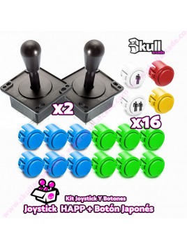 Kit joystick americano y Botón japonés sanwa para maquinas recreativas arcade y bartop HDMI hyperspin