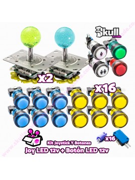 Kit joystick Led Bartop arcade Botón Led + Joystick Led 12v