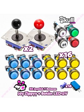 Kit joystick iluminado Led Bartop arcade Botón Led + Joystick Led 12v