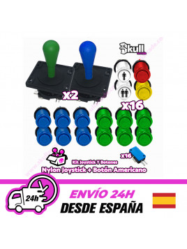 Kit Joystick y Botones : Botón Americano + Joystick Nylon
