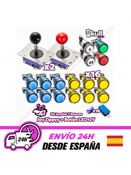 Kit joystick iluminado Led Bartop arcade Botón Led + Joystick Led 12v