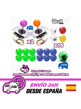 Kit joystick sanwa maquinas recreativas arcade y bartop HDMI hyperspin