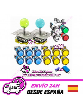 Kit joystick Led Bartop arcade Botón Led + Joystick Led 12v